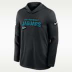 Jacksonville Jaguars Pure Fury Sideline Men's Nike Dri-FIT NFL Long-Sleeve Hooded Top