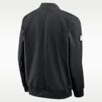 Chamarra bomber Nike de la NFL de cierre completo para hombre Las Vegas Raiders Sideline