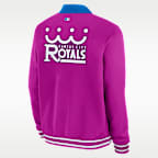 Kansas City Royals Authentic Collection City Connect Men's Nike MLB Full-Zip Bomber Jacket