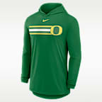 Playera con gorro de manga larga universitaria Nike Dri-FIT para hombre Oregon Primetime Pattern