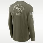 Playera de manga larga Nike de la NFL para hombre Arizona Cardinals Salute to Service