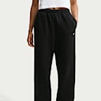 Pants oversized de tiro alto con dobladillo para mujer Nike Studio Fleece Medium Weight