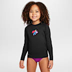 Playera de manga larga Nike Swim Hydroguard para niñas talla pequeña