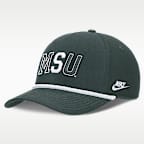 Gorra universitaria Nike ajustable para hombre Michigan State Legacy Basketball Rope Rise