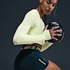Nike Pro Women's Mid-Rise 3" Mesh-Paneled Biker Shorts
