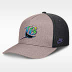 Gorra Nike de la MLB ajustable con estructura A-Frame para hombre Tampa Bay Rays Cooperstown Rise