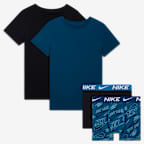 Nike Big Kids' Boxer Briefs and Undershirts 4-Piece Set