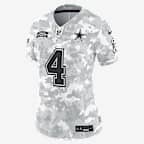 Jersey Nike Dri-FIT de la NFL Limited para mujer Dak Prescott Dallas Cowboys Salute to Service - Blanco