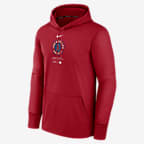 Los Angeles Angels City Connect Practice Men's Nike Therma MLB Pullover Hoodie - Red