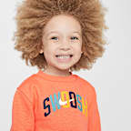 Conjunto de dos piezas de sudadera de cuello redondo de tejido Fleece ligero infantil Nike Sportswear Powder Play