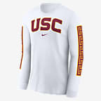 USC Trojans Local Spirit Slogan Men's Nike College Long-Sleeve T-Shirt - White