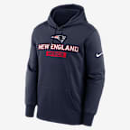 New England Patriots Toss Sweep Men’s Nike Therma NFL Pullover Hoodie - Navy