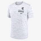 Michigan State Campus Chest Stack Velocity Men's Nike Dri-FIT College T-Shirt - White