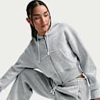 ナイキ スポーツウェア フェニックス フリース ウィメンズ ルーズ フルジップ クロップド パーカー