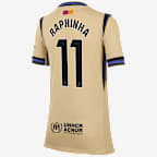 Raphinha Barcelona 2025/26 Stadium Away Big Kids' Nike Dri-FIT Soccer Jersey