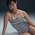 Traje de baño de una pieza con cordones para mujer Nike Swim