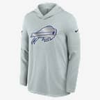 Buffalo Bills Rivalries Collection Sideline Men's Nike Dri-FIT NFL Long-Sleeve Hooded Top - Silver