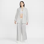 Nike Sportswear Chill Poplin Women's Oversized Woven Long-Sleeve Striped Top