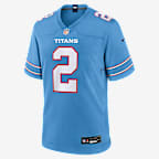 Tyjae Spears Tennessee Titans Men's Nike NFL Game Jersey - Light Blue