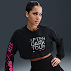 Playera de manga larga oversized cropped para mujer Nike After Dark Tour