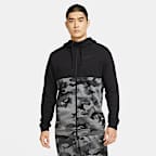 Nike Dri-FIT Trainings-Hoodie mit durchgehendem Reißverschluss für Herren im Camo-Design