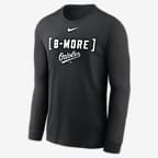 Baltimore Orioles Fashion Men's Nike MLB Long-Sleeve T-Shirt - Black