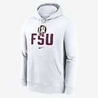 Florida State Seminoles Primetime Club Campus Men's Nike College Pullover Hoodie - White