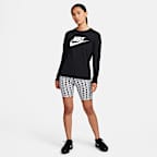 ナイキ スポーツウェア クラブ エッセンシャル ウィメンズ ロングスリーブ ロゴ Tシャツ