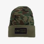 LSU Nike College Beanie - Camo Green