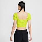 ナイキ スポーツウェア フェニックス コージー ブークレ ウィメンズ ショートスリーブ クロップド ニット トップス