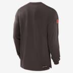 Playera de manga larga Nike Dri-FIT para hombre Cleveland Browns Sideline Player Team Issue