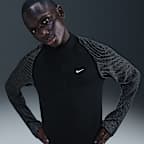 Playera de correr Dri-FIT con detalles reflejantes de medio cierre para hombre Nike