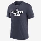 Playera Nike de la NFL para hombre Dallas Cowboys Blitz - Azul marino jaspeado