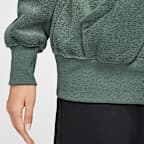 เสื้อมีฮู้ดซิปยาวผ้าฟลีซอุ่นสบายขนาดโอเวอร์ไซส์ผู้หญิง Nike Sportswear Phoenix Plush