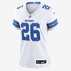 Jahmyr Gibbs Detroit Lions Women's Nike NFL Game Football Jersey - White