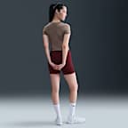 나이키 프로 여성 드라이 핏 반팔 크롭 자카드 탑