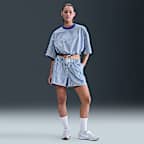 Nike Sportswear Chill Poplin normál fazonú, csíkos női póló