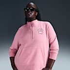 Nike Sportswear Club Fleece Women's Mock-Neck 1/2-Zip Graphic Top (Plus Size)