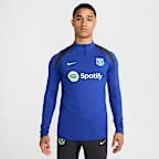 FC Barcelona Strike Third Nike Dri-FIT Fußball-Drill-Oberteil (Herren) - Old Royal/Anthracite/Lime Blast