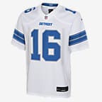 Jersey Nike de la NFL Game para niños talla grande Jared Goff Detroit Lions - Blanco