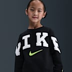 Sudadera de cuello redondo de tejido Fleece de chenilla para niños talla pequeña Nike Club