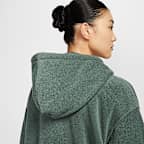 เสื้อมีฮู้ดซิปยาวผ้าฟลีซอุ่นสบายขนาดโอเวอร์ไซส์ผู้หญิง Nike Sportswear Phoenix Plush