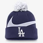 Los Angeles Dodgers Peak Men's Nike MLB Cuffed Pom Beanie - Royal