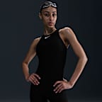 Traje de baño con piernas y cuello alto para mujer Nike Swim HydraStrong Solid