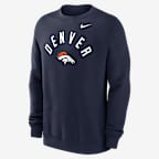 Denver Broncos Club Men's Nike NFL Pullover Crew - Navy