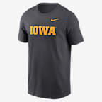 Playera universitaria Nike para hombre Iowa Hawkeyes Primetime Wordmark - Antracita