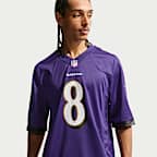 Jersey de juego Nike para hombre Lamar Jackson Baltimore Ravens