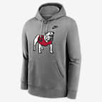 Georgia Bulldogs Legacy Club Primary Logo Men's Nike College Pullover Hoodie - Dark Grey Heather