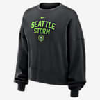 Sudadera de cuello redondo Nike de la WNBA para mujer Seattle Storm Phoenix Fleece - Negro