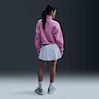 Nike Sportswear Phoenix Fleece 女款加大尺寸半長式拉鍊短版運動衫